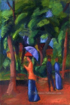 petit parc Tableau Peinture - Marcher dans le parc expressionniste